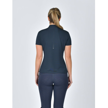 Kurzarm-Poloshirt Dublin, atmungsaktiv, 1/4-Reißverschluss, Damen Marine Marineblau