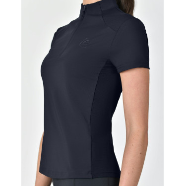 Kurzarm-Poloshirt Dublin, atmungsaktiv, 1/4-Reißverschluss, Damen Marine Marineblau