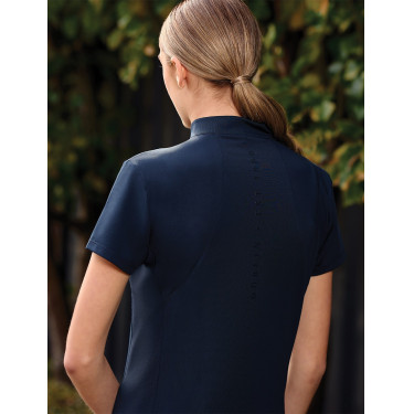 Kurzarm-Poloshirt Dublin, atmungsaktiv, 1/4-Reißverschluss, Damen Marine Marineblau
