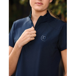 Kurzarm-Poloshirt Dublin, atmungsaktiv, 1/4-Reißverschluss, Damen Marine Marineblau