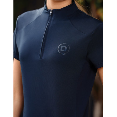 Kurzarm-Poloshirt Dublin, atmungsaktiv, 1/4-Reißverschluss, Damen Marine Marineblau