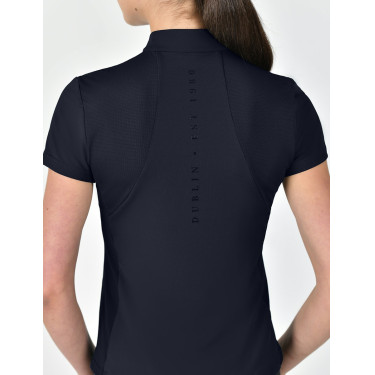 Kurzarm-Poloshirt Dublin, atmungsaktiv, 1/4-Reißverschluss, Damen Marine Marineblau