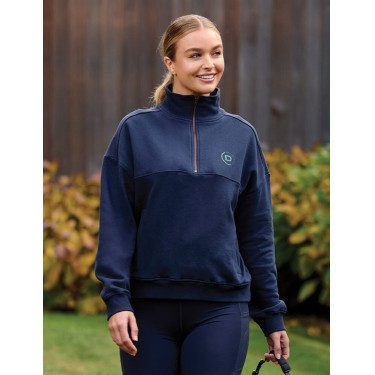 Dublin Damen-Fleecepullover mit 1/4-Reißverschluss Marine Marineblau