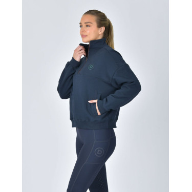 Dublin Damen-Fleecepullover mit 1/4-Reißverschluss Marine Marineblau