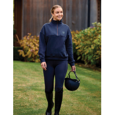 Dublin Damen-Fleecepullover mit 1/4-Reißverschluss Marine Marineblau