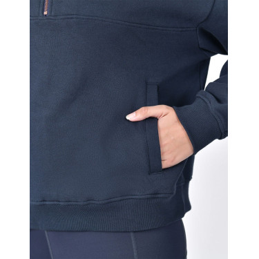 Dublin Damen-Fleecepullover mit 1/4-Reißverschluss Marine Marineblau