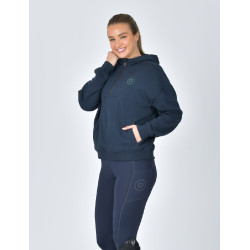 Dublin Fleece-Hoodie Damen mit 1/4-Reißverschluss Marine Marineblau