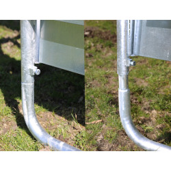 Quadratische Raufe mit Dach Hobby Kerbl verzinkt 1,5 x 1,5 m 8 Pferde