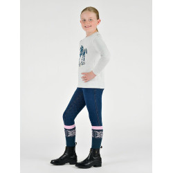 Kinder-Langarmshirt mit Puffärmeln Dublin Poppy Weiß marmoriert / Nordpony Kinder-Langarmshirt mit Puffärmeln Dublin Poppy Weiß marmoriert / Nordpony