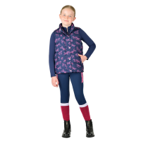 Kinder Weste ohne Ärmel, gesteppte Fleece Dublin Patrice Everyday Marineblau tummelnde Pferde Kinder Weste ohne Ärmel, gesteppte Fleece Dublin Patrice Everyday Marineblau tummelnde Pferde