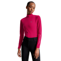 Damen-Langarm-Baselayer mit Kragen Tommy Hilfiger Equestrian Kirsche Damen-Langarm-Baselayer mit Kragen Tommy Hilfiger Equestrian Kirsche