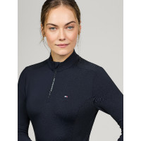 Basisschicht Tommy Hilfiger Equestrian Milo 1/4-Zip Damen Wüstenhimmel Blau