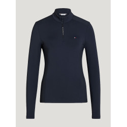 Basisschicht Tommy Hilfiger Equestrian Milo 1/4-Zip Damen Wüstenhimmel Blau