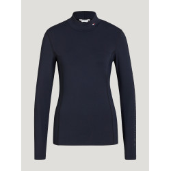 Tommy Hilfiger Equestrian Ava Rollkragen-Polo für Damen Wüstenhimmel Blau Tommy Hilfiger Equestrian Ava Rollkragen-Polo für Damen Wüstenhimmel Blau