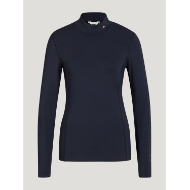 Tommy Hilfiger Equestrian Ava Rollkragen-Polo für Damen Wüstenhimmel Blau Tommy Hilfiger Equestrian Ava Rollkragen-Polo für Damen Wüstenhimmel Blau