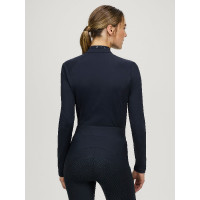 Damen-Winterpolo mit langen Ärmeln Tommy Hilfiger Equestrian 1/4-Zip Beth Wüstenhimmel Blau