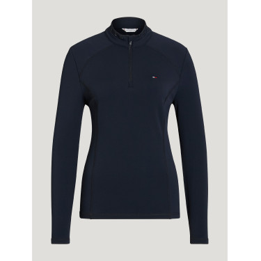Damen-Winterpolo mit langen Ärmeln Tommy Hilfiger Equestrian 1/4-Zip Beth Wüstenhimmel Blau Damen-Winterpolo mit langen Ärmeln Tommy Hilfiger Equestrian 1/4-Zip Beth Wüstenhimmel Blau