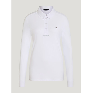 Tommy Hilfiger Equestrian Eaton Herren-Langarm-Turnierpolo Optisches Weiß Weiß Tommy Hilfiger Equestrian Eaton Herren-Langarm-Turnierpolo Optisches Weiß Weiß