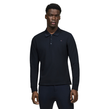 Tommy Hilfiger Equestrian Erwin Herren Langarm-Poloshirt Wüstenhimmel Blau