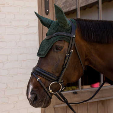 Fliegenhaube Kentucky Wellington Velvet Mini Perlen Tannengrün Gr&uuml;n