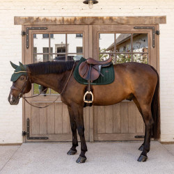 Fliegenhaube Kentucky Wellington Velvet Mini Perlen Tannengrün Gr&uuml;n