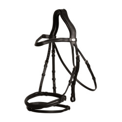 Dy’on Trense mit kombinierter Sperrriemen-Nasenriemen aus weichem Leder Schwarz