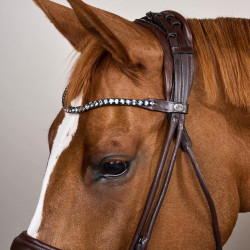 Zaum mit breitem Sperrriemen aus weichem Leder Dy'on Braun