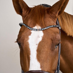 Zaum mit breitem Sperrriemen aus weichem Leder Dy'on Braun