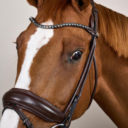 Zaum mit breitem Sperrriemen aus weichem Leder Dy'on Braun