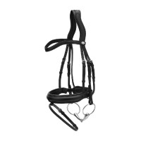 Dy'on Zaum mit mittlerer Nasenriemen aus weichem Leder Schwarz