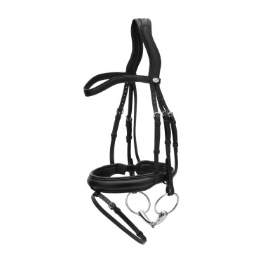 Dy'on Zaum mit mittlerer Nasenriemen aus weichem Leder Schwarz Dy'on Zaum mit mittlerer Nasenriemen aus weichem Leder Schwarz