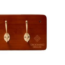 Kentucky Grooming Deluxe Sattelgurt- und Jackenhalter mit 10 Haken Holz Beige