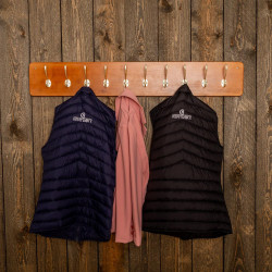 Kentucky Grooming Deluxe Sattelgurt- und Jackenhalter mit 10 Haken Holz Beige