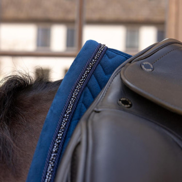 Kentucky Sattelpad Velvet Mini Pearls Dressur Marine Marineblau
