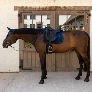 Kentucky Sattelpad Velvet Mini Pearls Dressur Marine Marineblau