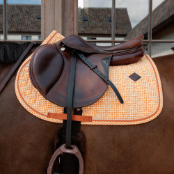 Kentucky Samt-Sattelpad mit Print Orange