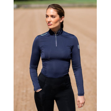 Base Layer Equestrian Stockholm Air Breeze Sunshirt Damen Mitternachtsblau Marineblau