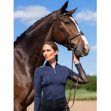 Base Layer Equestrian Stockholm Air Breeze Sunshirt Damen Mitternachtsblau Marineblau