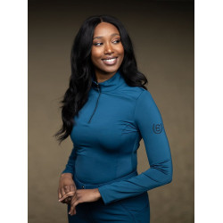 Base Layer Equestrian Stockholm Vision Langarmshirt Damen Prärie Blau