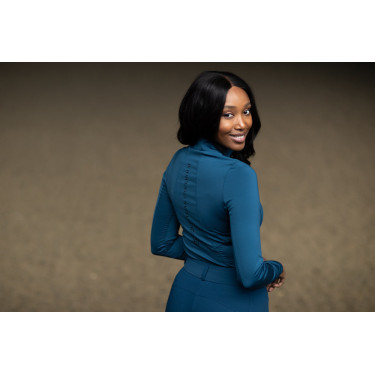 Base Layer Equestrian Stockholm Vision Langarmshirt Damen Prärie Blau