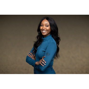 Base Layer Equestrian Stockholm Vision Langarmshirt Damen Prärie Blau