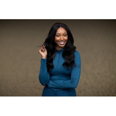 Base Layer Equestrian Stockholm Vision Langarmshirt Damen Prärie Blau