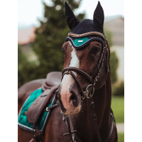 Fliegenhaube Equestrian Stockholm Ganz in Schwarz glänzend