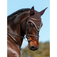 Fliegenhaube Equestrian Stockholm Ganz in Schwarz glänzend