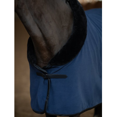 Equestrian Stockholm Fleece-Decke mit Kunstfell Dunkles Venedig