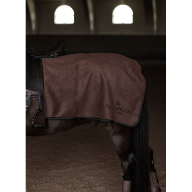 Quadratische Nierendecke Equestrian Stockholm aus Fleece Modernes Mokka