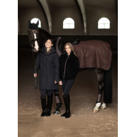 Quadratische Nierendecke Equestrian Stockholm aus Fleece Schwarz Edition
