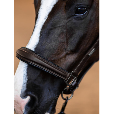 Equestrian Stockholm Anatomic-Lederhalfter mit Glitzer Full Braun Equestrian Stockholm Anatomic-Lederhalfter mit Glitzer Full Braun