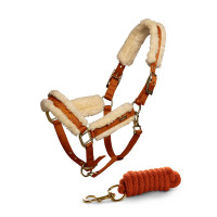 Halfter und Führstrick Equestrian Stockholm mit Fell Bordeaux