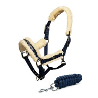 Halfter und Führstrick Equestrian Stockholm mit Fell Bordeaux